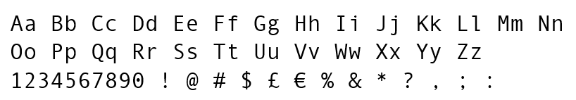 Andale Mono characters