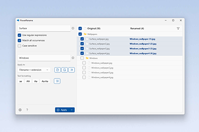 PowerRename のスクリーンショット