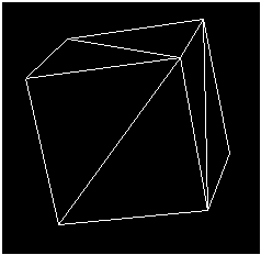 2 つの三角形を持つキューブの図