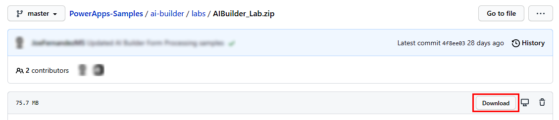 AIBuilder_Lab.zip жүктеп алу экранының скриншоты.