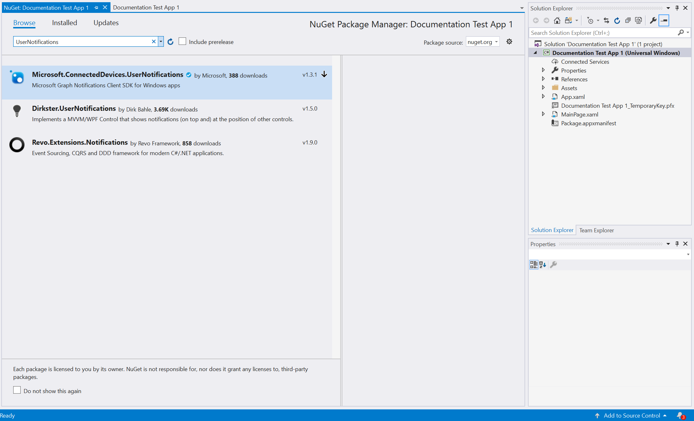 Find NuGet package