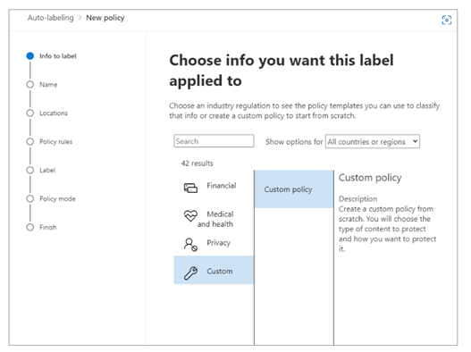 New policy configuration for auto-labeling