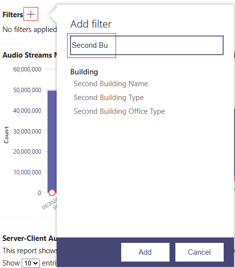 Screenshot of adding a multi-select filter.