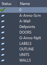 Schermopname van de DwgLayers in de AutoCAD-software® van Autodesk.