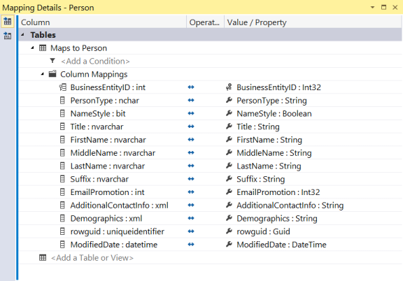 Mapping Details Shortcuts