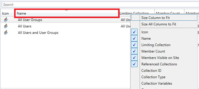 Configuration Managers voegen kolom toe.