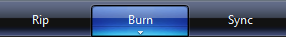 schermafbeelding van menubalk met rip, burn en sync 
