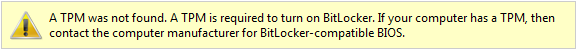 Schermafbeelding van waarschuwing 'TPM-not-found' 