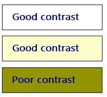 afbeelding die goed en slecht contrast illustreert 