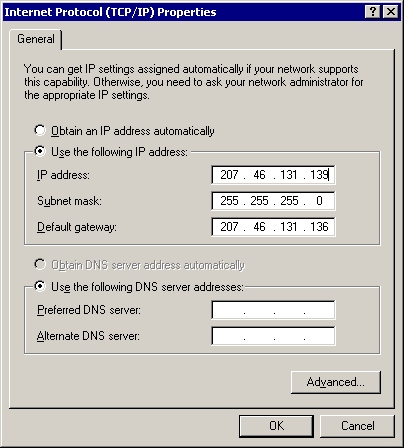 algemene ipv4-adresvak in een gebruikersinterface