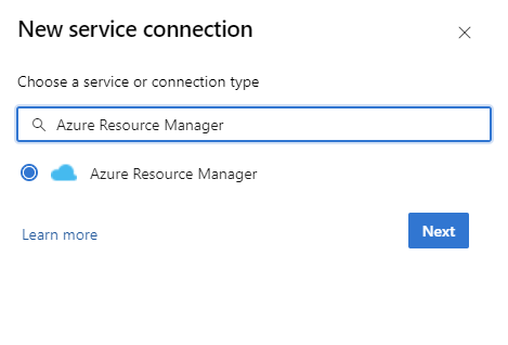 Zrzut ekranu przedstawiający sposób dodawania połączenia usługi Azure Resource Monitor.