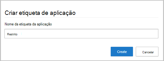 criar etiqueta de aplicação personalizada.