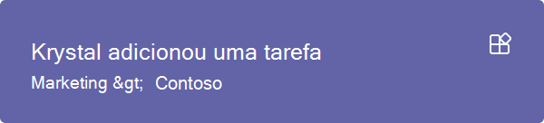 Captura de tela que mostra notificações do feed de atividades em um computador personalizado do Teams.