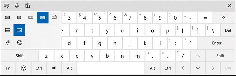 Captura de ecrã a mostrar as definições do Teclado.