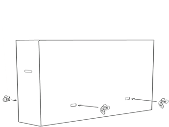 Substitua a cobertura do contêiner de envio e insira os quatro clipes.