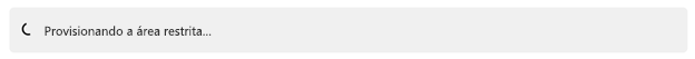 Tela de carregamento “Provisionando área restrita”