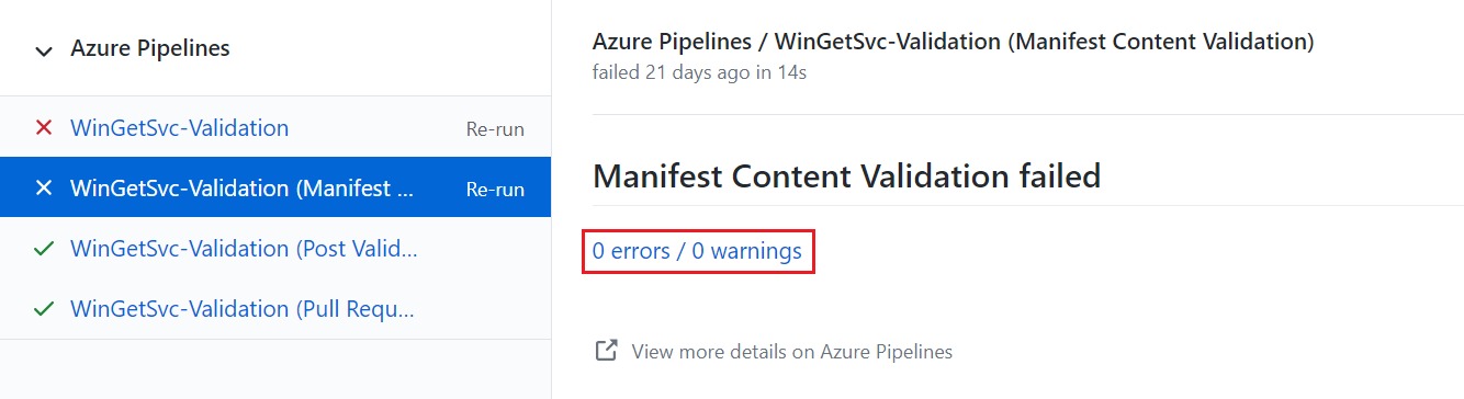 Captura de tela da página do Azure Pipelines.