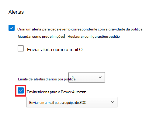 Ative o Power Automate na política.