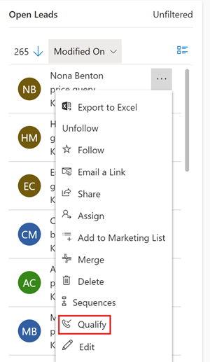 Tomar uma ação rápida sobre registos a partir do dashboard.