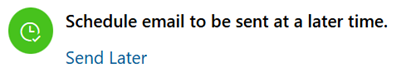 Captura de ecrã do controlo Enviar Mais Tarde na secção de interação com e-mail.