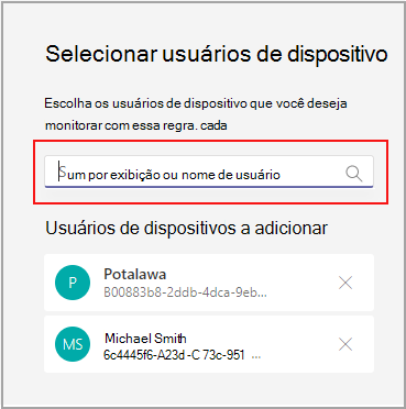 adicionar usuário na regra de status de integridade do dispositivo.