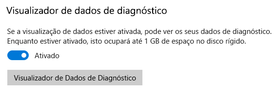 Localização para ativar o Visualizador de Dados de Diagnóstico.