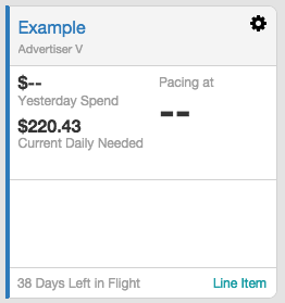 Screenshot that shows a card in the in the first day state that displays a value for Current Daily Needed.