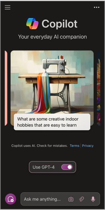 Microsoft Copilot на мобильных устройствах.