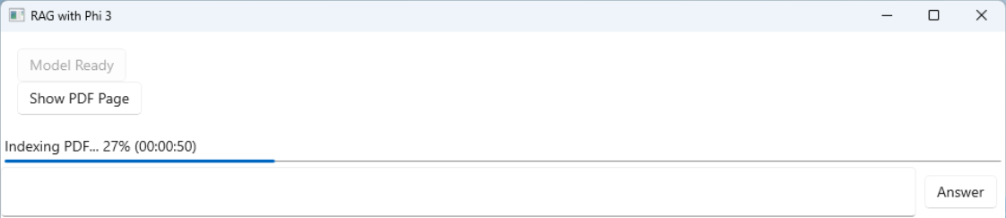 снимок экрана: пример анализатора PDF RAG в приложении WPF.