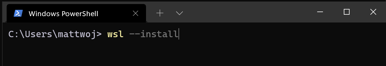Командная строка PowerShell под управлением wsl --install