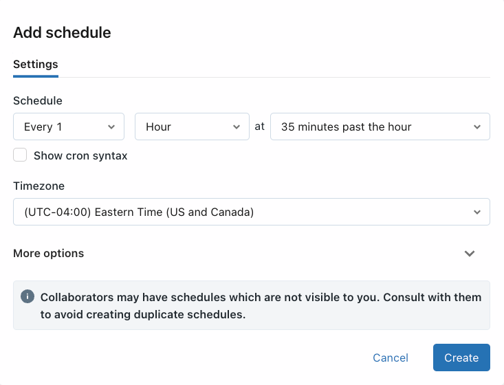 Schedule interval