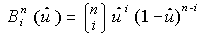 Equation showing the Bernstein polynomial of degree n.