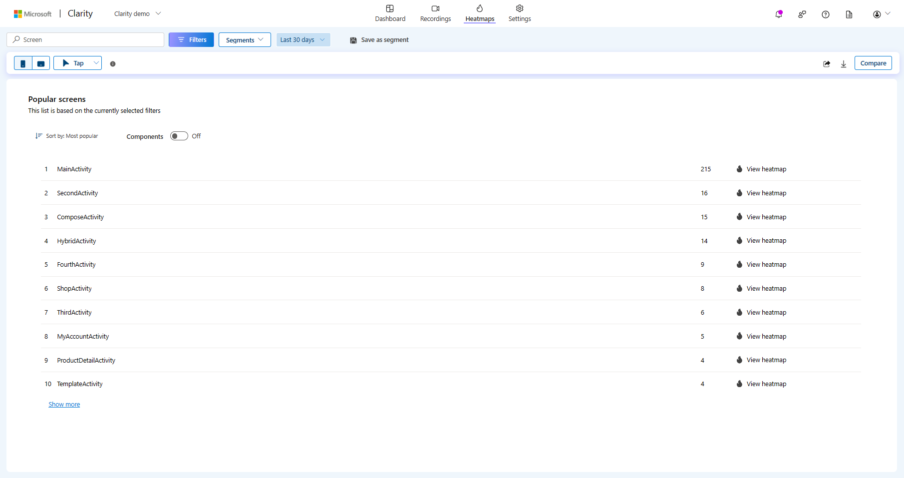 Heatmaps zero state for SDK.