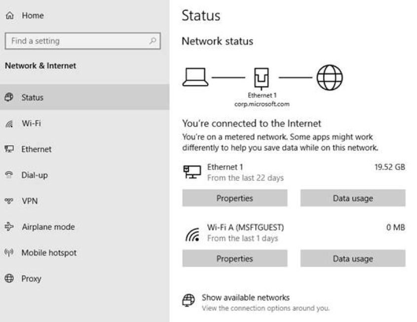 New view of active connections.