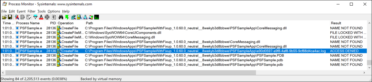 ProcMon Logfile