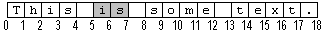 Character positions for text string