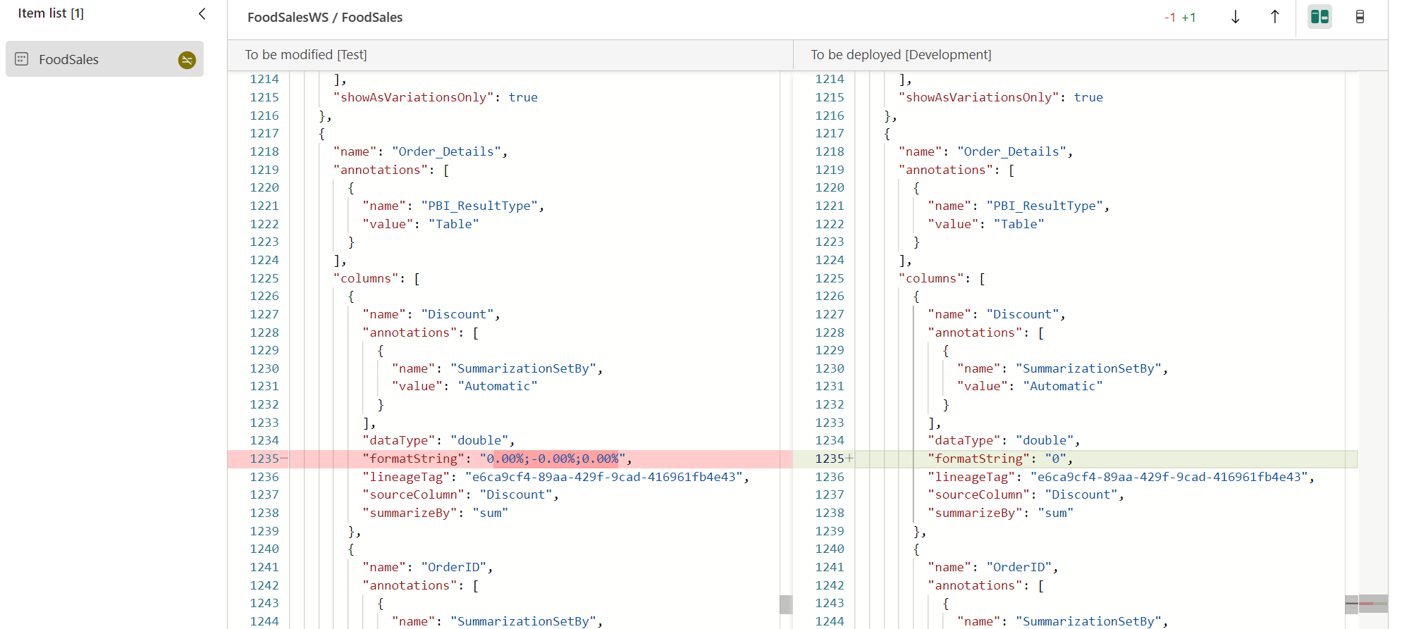 ภาพหน้าจอของส่วนติดต่อผู้ใช้การตรวจสอบการเปลี่ยนแปลง