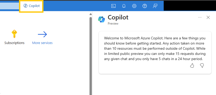 <Azure portalında Copilot>