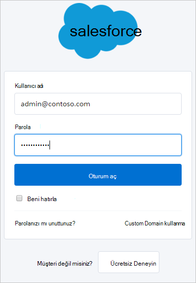 Salesforce oturum açma.