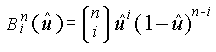 Equation showing the Bernstein polynomial of degree n.