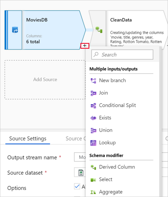 Screenshot shows the graph part of the canvas with a Search text box.