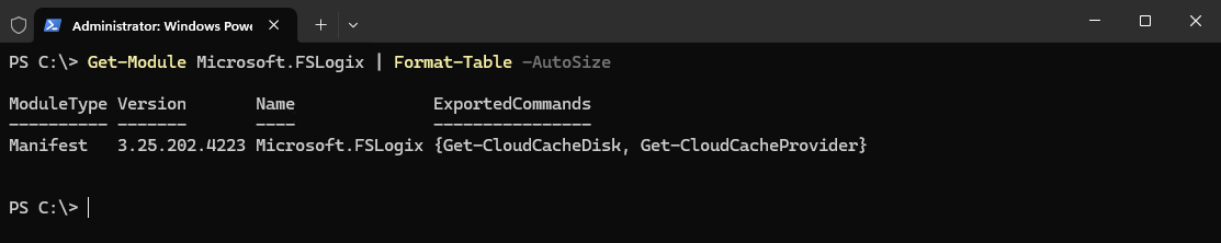 Get-Module Microsoft.FSLogix