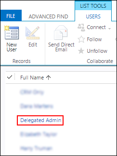 Делегований адміністратор відображається у списку користувачів.