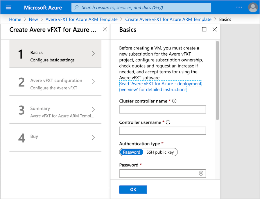 Azure 市场，显示部署模板的第一页