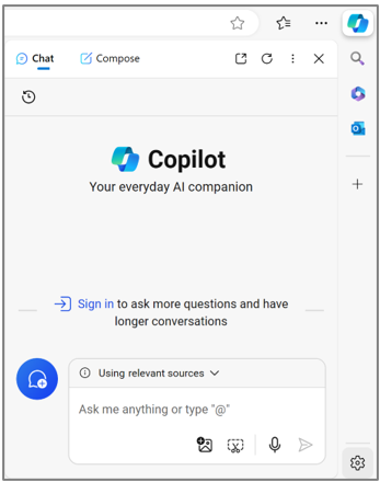 Microsoft Edge 中的Microsoft Copilot。