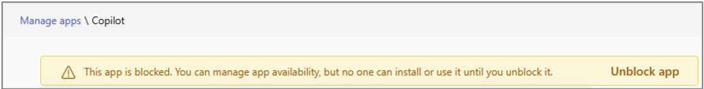 策略阻止的 Copilot Teams 应用。