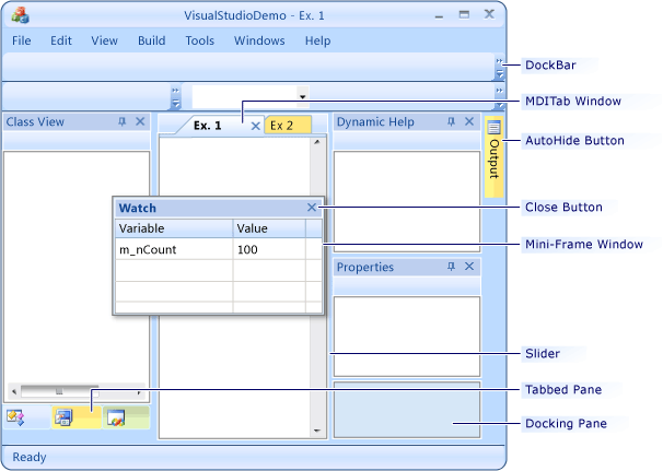 MFC Feature Pack example application.