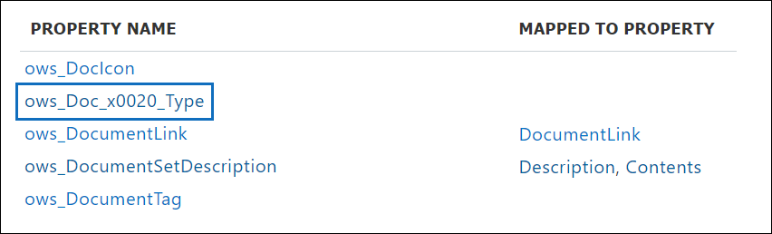 ows_Doc_Type 已爬网属性。