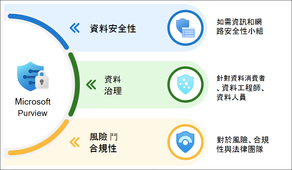 Microsoft Purview 中的解決方案領域。