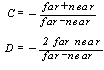 顯示描述透視矩陣之 glFrustum 函數的方程式。